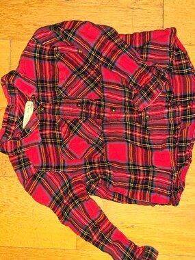 Zara Girls Red Plaid Blouse